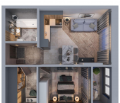 1-комн, 46.14 кв м, этаж 6/21 Н. Ершова