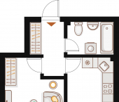 1-комн, 33.36 кв м, этаж 16/20 Владимира Кулагина