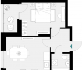 1-комн, 40.04 кв м, этаж 6/18 Академика Лаврентьева