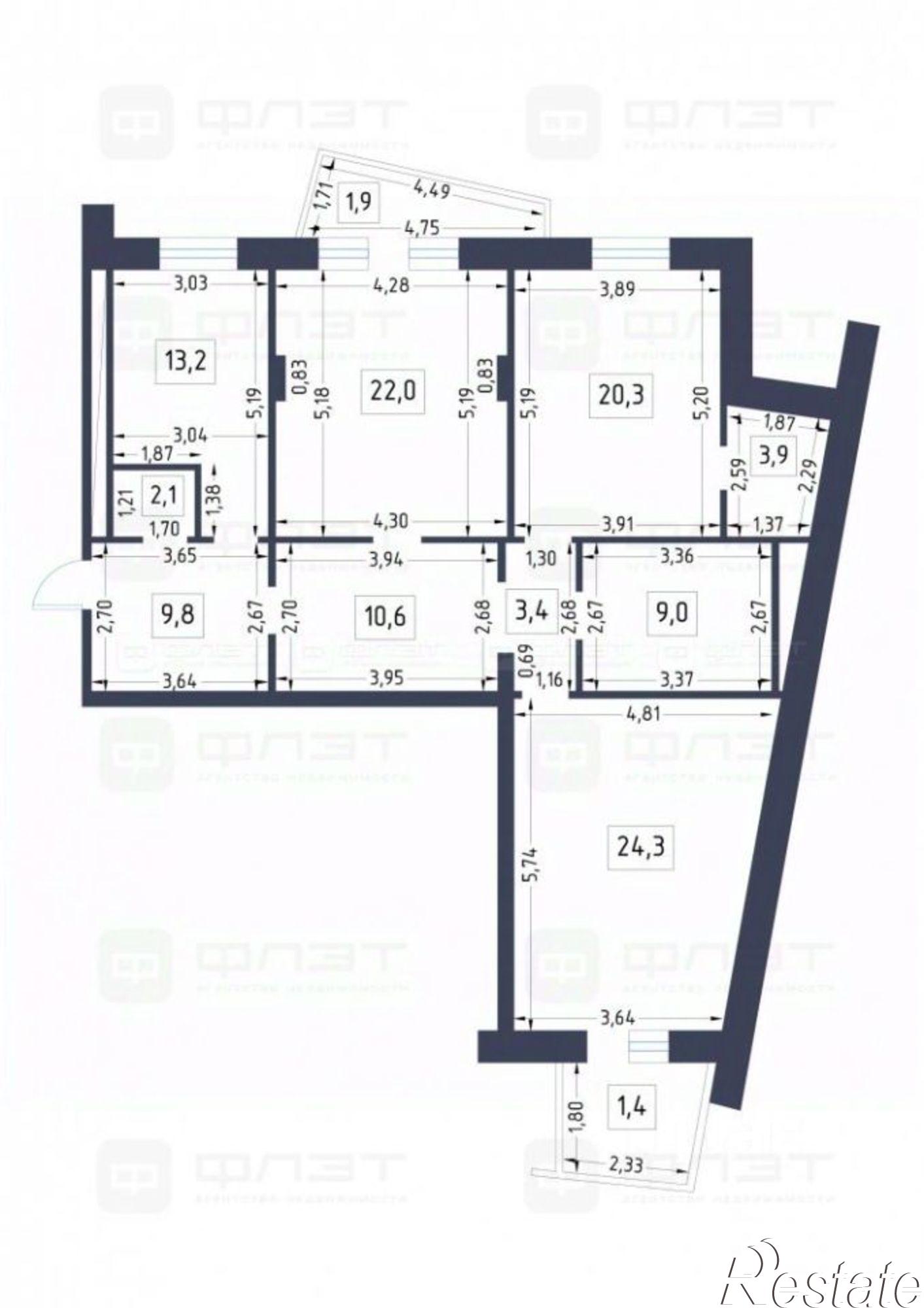 Купить квартиру за 23 940 000 рублей на Татарстан, Казань, Приволжский
