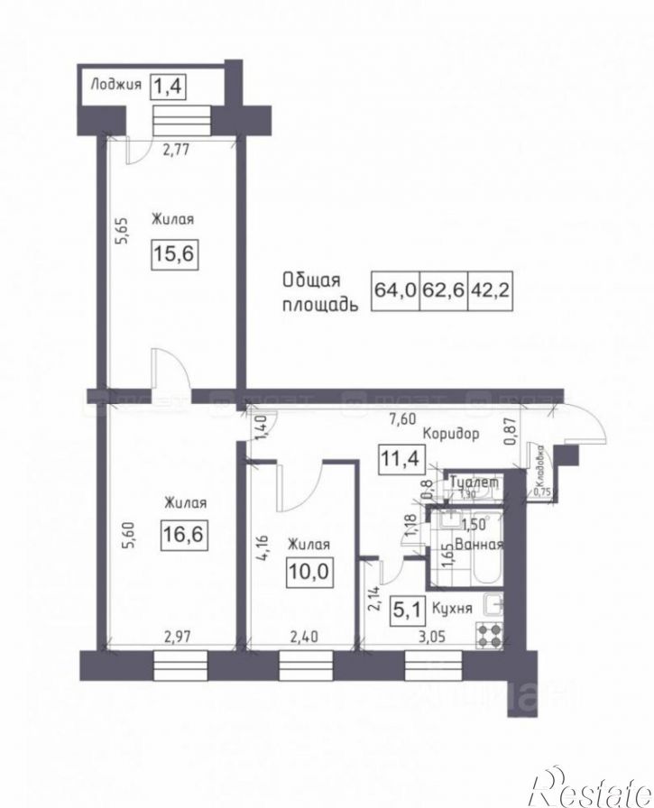 3-комн квартира Татарстан, Зеленодольский, Осиново