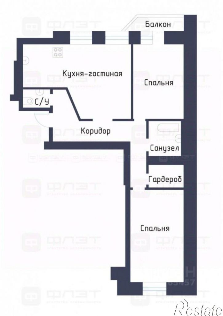 2-комн квартира Татарстан, Казань, Ново-Савиновский