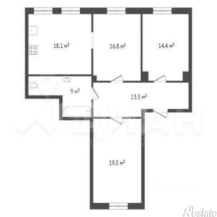 3-комн квартира улица Гафиатуллина, 2,  д. 2