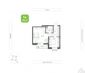 1-комн, 46 кв м, этаж 4/9 улица Раскольникова, 82