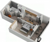 1-комн, 40 кв м, этаж 7/18 проспект Строителей, 70