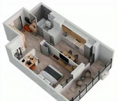 1-комн, 42 кв м, этаж 17/18 ул Авангардная, 53