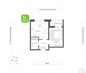 1-комн, 39 кв м, этаж 11/16 