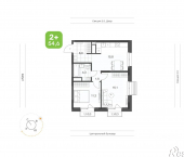 2-комн, 54 кв м, этаж 5/24 