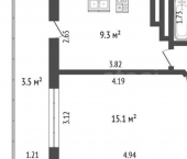 1-комн, 36кв м, этаж 6/10 Республика Татарстан (Татарстан), улица имени Сергея Максютова, 7