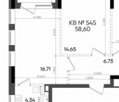 2-комн, 59 кв м, этаж 23/23 улица Аделя Кутуя, 183