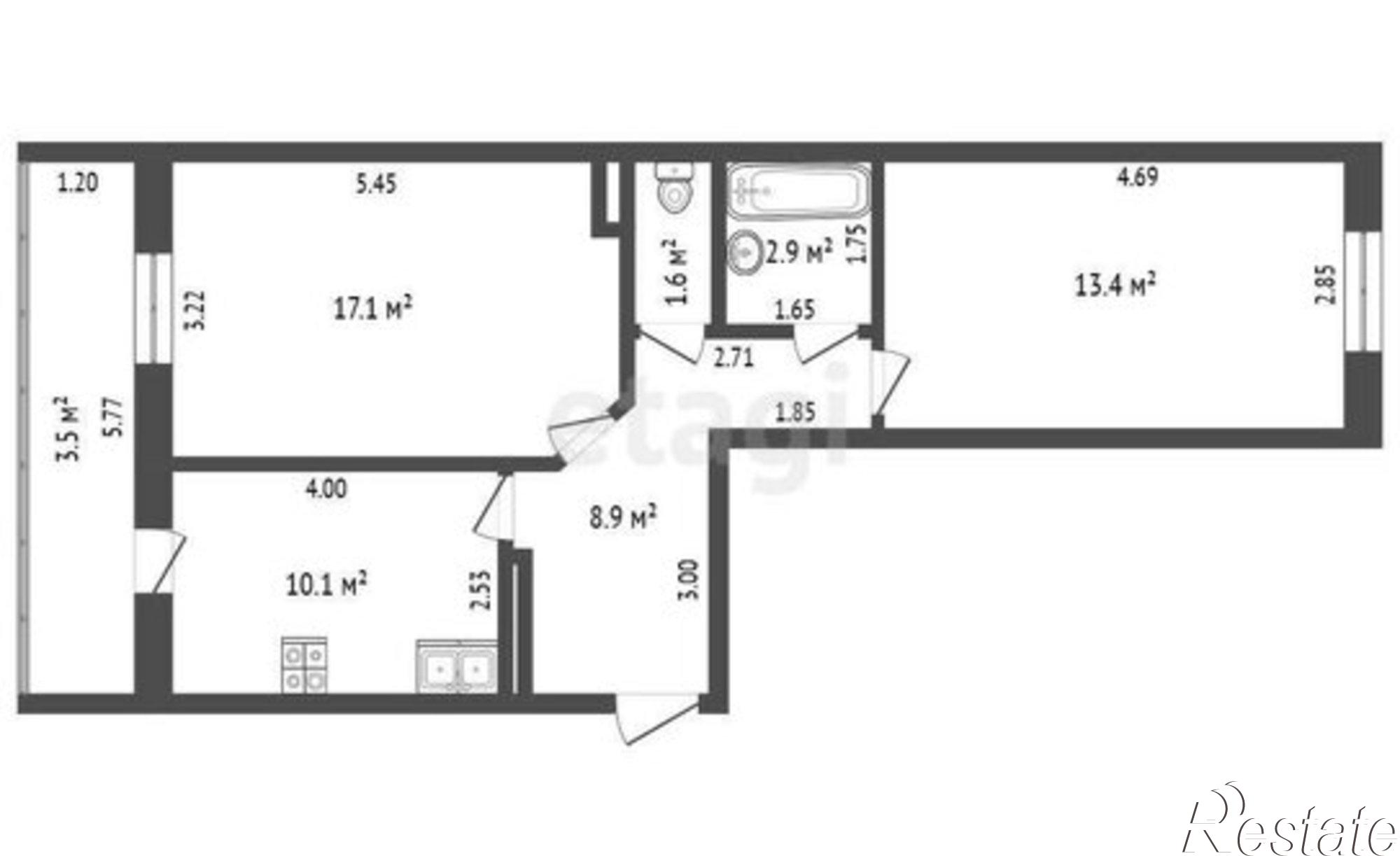 Купить квартиру за 6 100 000 рублей на проспект Строителей, 68