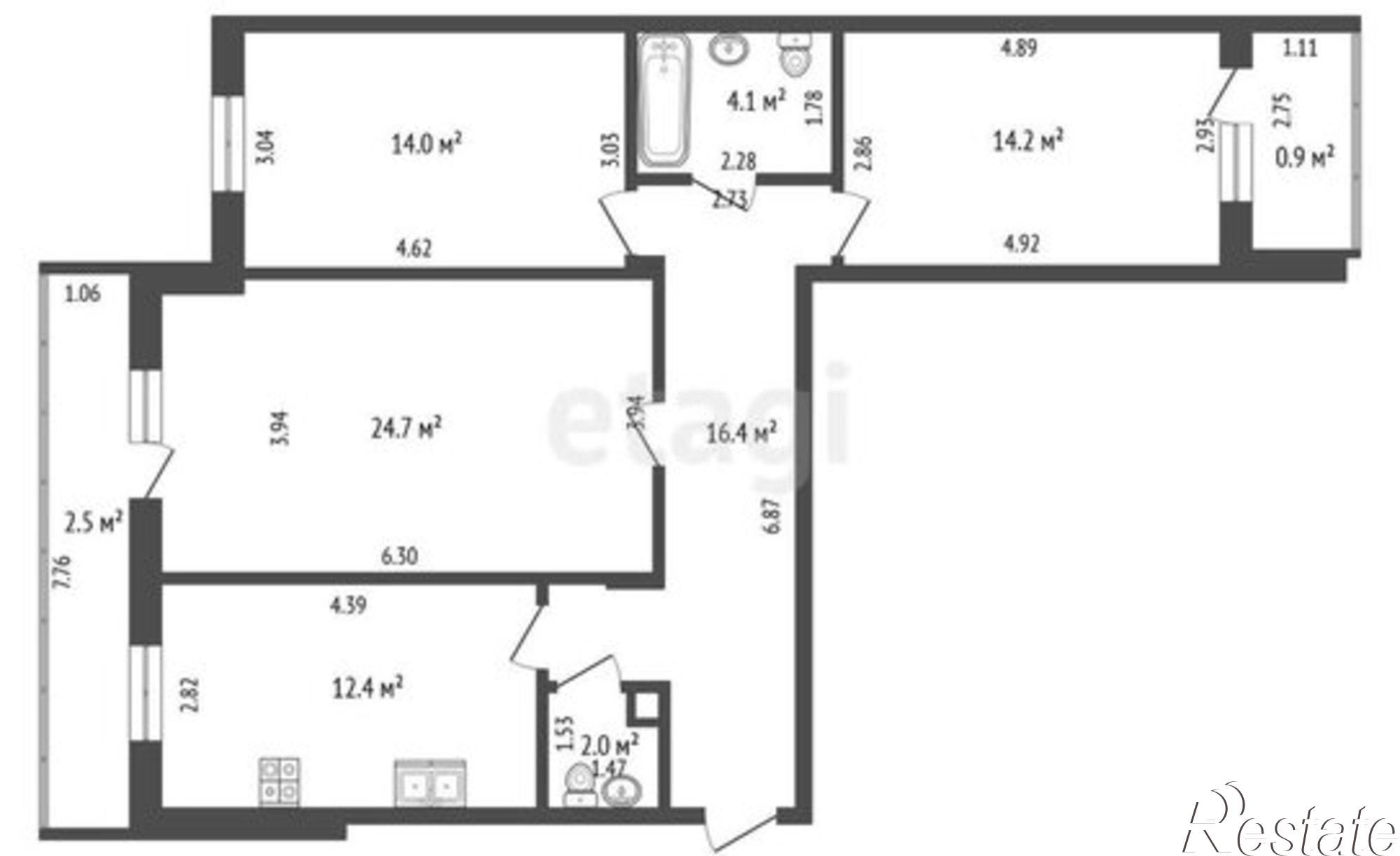 Купить квартиру за 9 980 000 рублей на улица Шевченко, 176