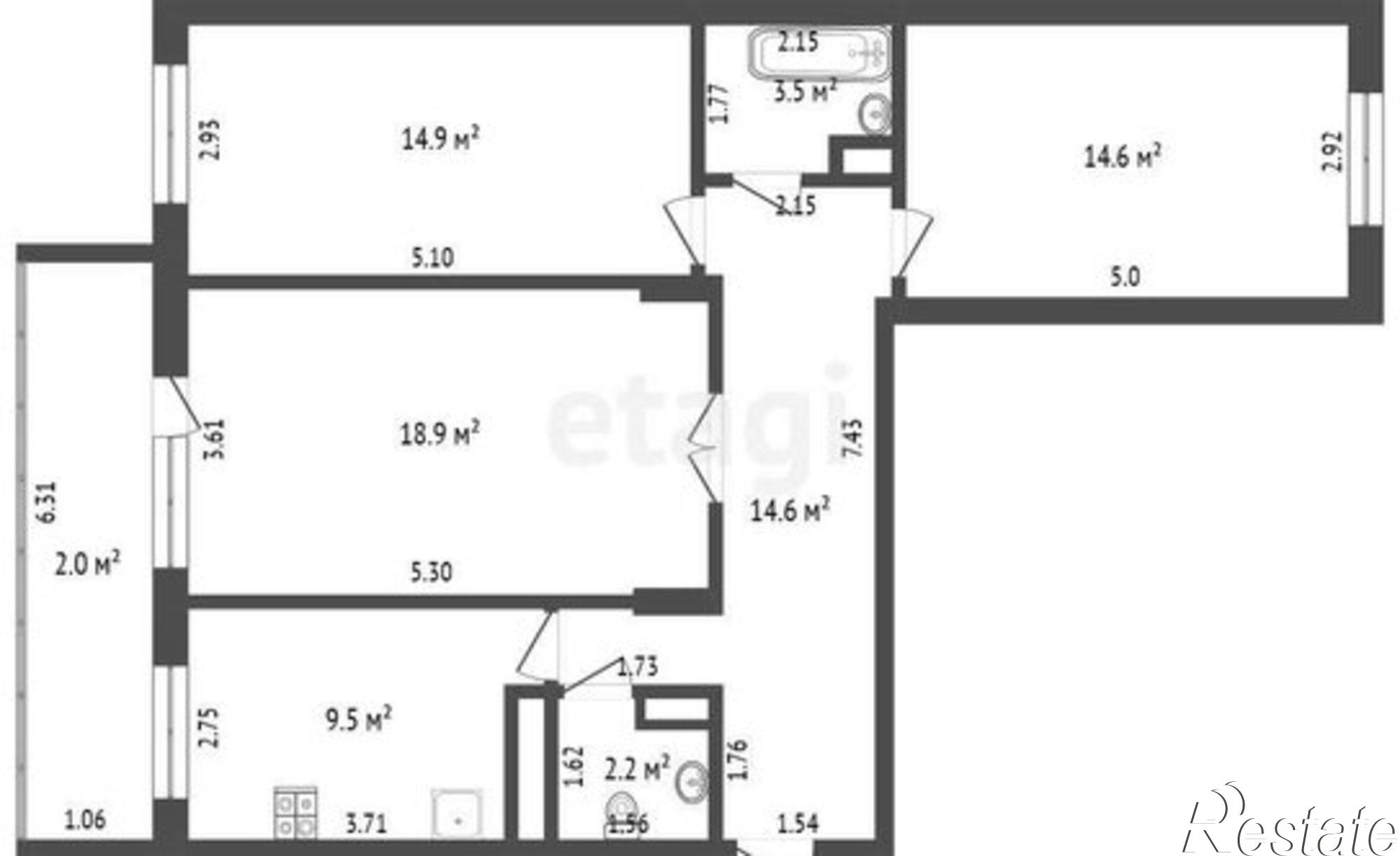 Купить квартиру за 8 900 000 рублей на улица Шевченко, 170