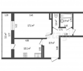 2-комн, 54кв м, этаж 9/10 проспект Строителей, 68