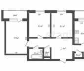 4-комн, 90кв м, этаж 3/9 ул Советская, 153