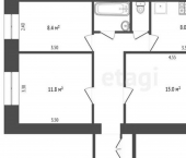 3-комн, 57кв м, этаж 7/9 улица Ленина, 4