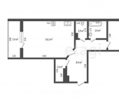 1-комн, 45кв м, этаж 1/10 улица Рината Галеева, 29