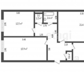 3-комн, 73кв м, этаж 2/5 улица Кошевого, 10