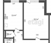 3-комн, 88кв м, этаж 9/9 улица Бигаш, 131