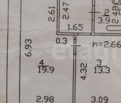 1-комн, 45кв м, этаж 8/9 улица Заслонова, 3