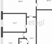3-комн, 59кв м, этаж 3/5 пр-кт Строителей, 13