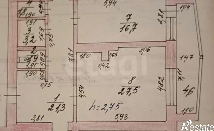 3-комн квартира ул Белинского, 3,  д. 3
