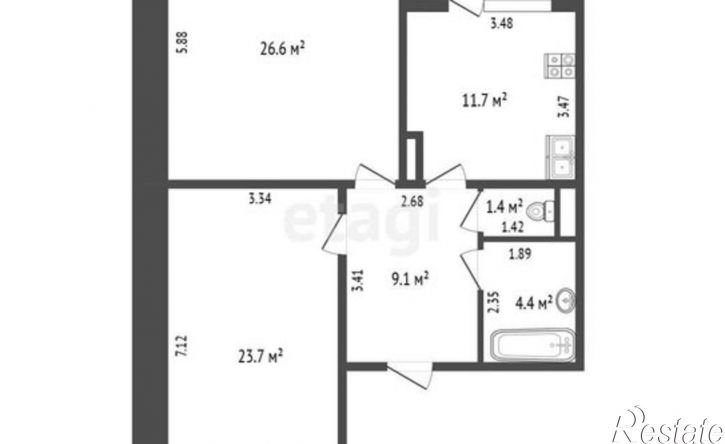 2-комн квартира улица Шевченко, 142,  д. 142