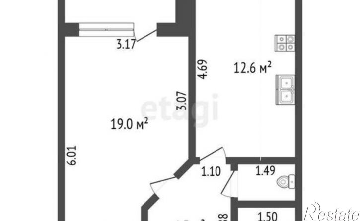 1-комн квартира проспект Строителей, 61,  д. 61