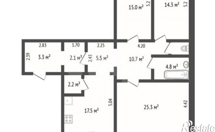 3-комн квартира пр-кт Строителей, 6,  д. 6