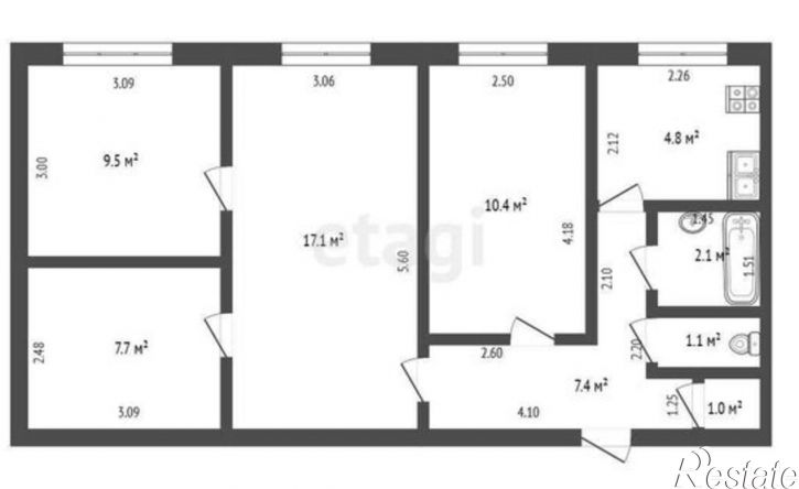 4-комн квартира ул Гафиатуллина, 12,  д. 12