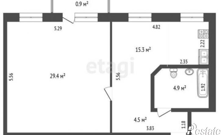 1-комн квартира ул Мусы Джалиля, 21,  д. 21