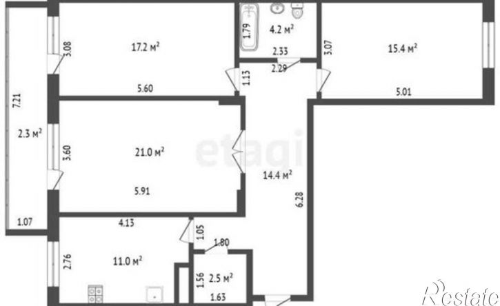 3-комн квартира проспект Изаила Зарипова, 35,  д. 35