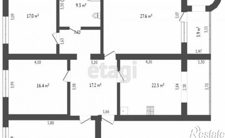 4-комн квартира ул Клары Цеткин, 11,  д. 11