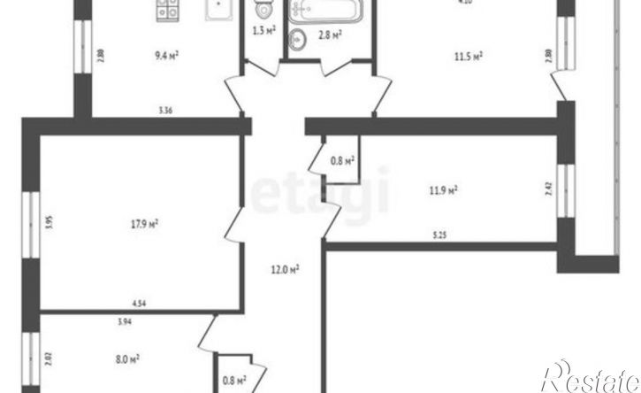 4-комн квартира улица 8 Марта, 15,  д. 15