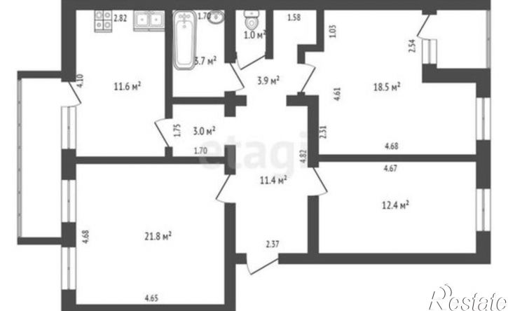 3-комн квартира улица Некрасова, 28,  д. 28