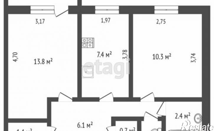 2-комн квартира пр-кт Строителей, 70А,  д. 70А