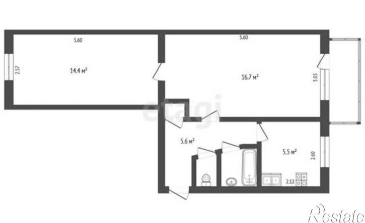 2-комн квартира улица Чернышевского, 40,  д. 40