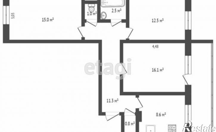 3-комн квартира ул Бигаш, 121,  д. 121