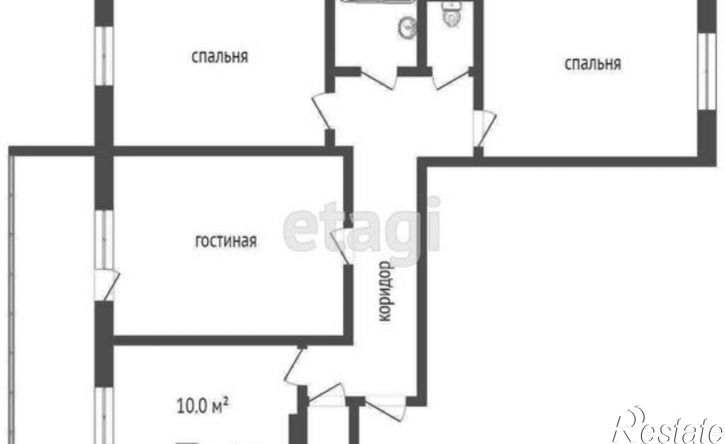 3-комн квартира ул Рината Галеева, 10,  д. 10