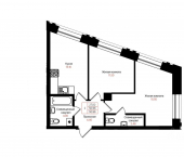 2-комн, 50 кв м, этаж 8/25 Казань