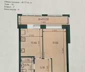 1-комн, 40кв м, этаж 16/16 Казань, Бухарская улица