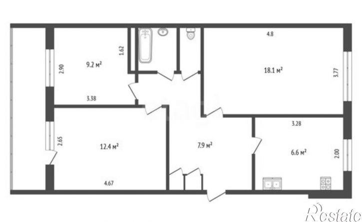 3-комн квартира Республика Татарстан (Татарстан), Набережные Челны, 31-й комплекс, 16