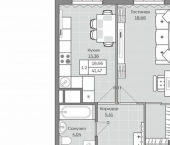 1-комн, 41 кв м, этаж 8/25 улица Братьев Батталовых, 20А к2