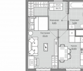 1-комн, 40 кв м, этаж 8/25 улица Братьев Батталовых, 20А к2