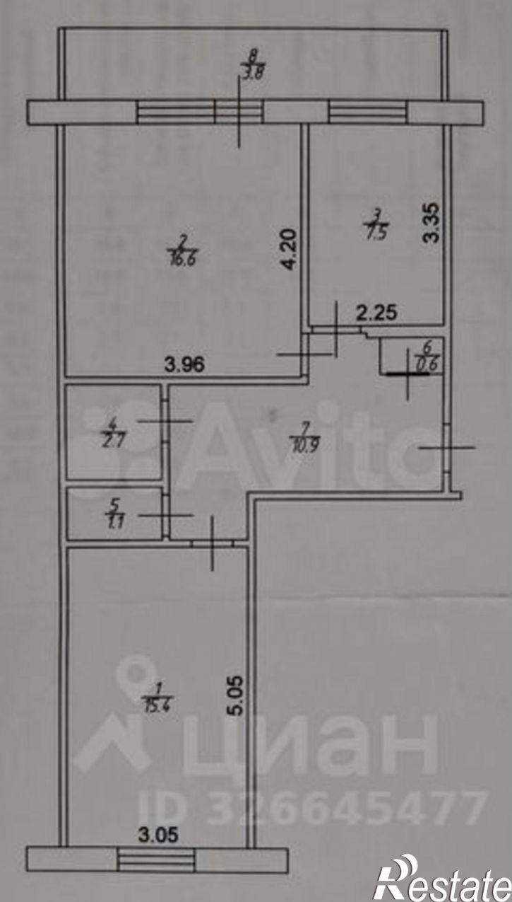 2-комн квартира улица Циолковского, 15,  д. 15