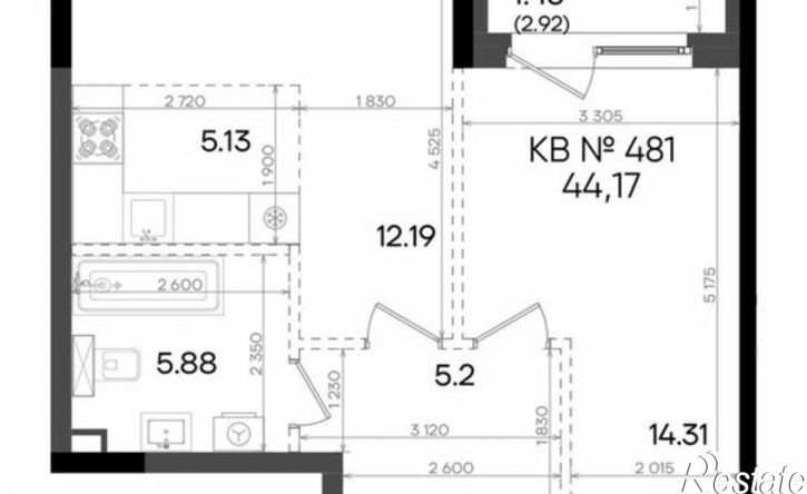 2-комн квартира в новом доме Республика Татарстан (Татарстан), Казань, улица Аделя Кутуя, 181В