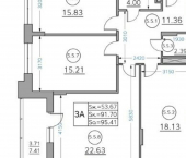 3-комн, 95кв м, этаж 5/5 Республика Татарстан (Татарстан), Казань, улица Генерала Ерина, 5Д