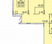 3-комн, 94кв м, этаж 1/5 улица Генерала Ерина, 5Д