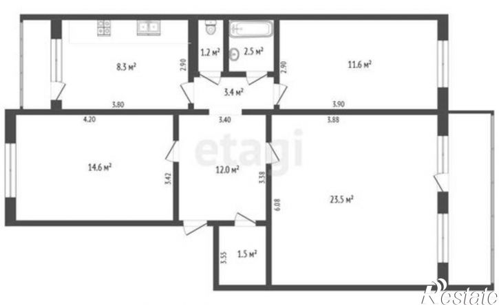 4-комн квартира улица Тимирязева, 18,  д. 18