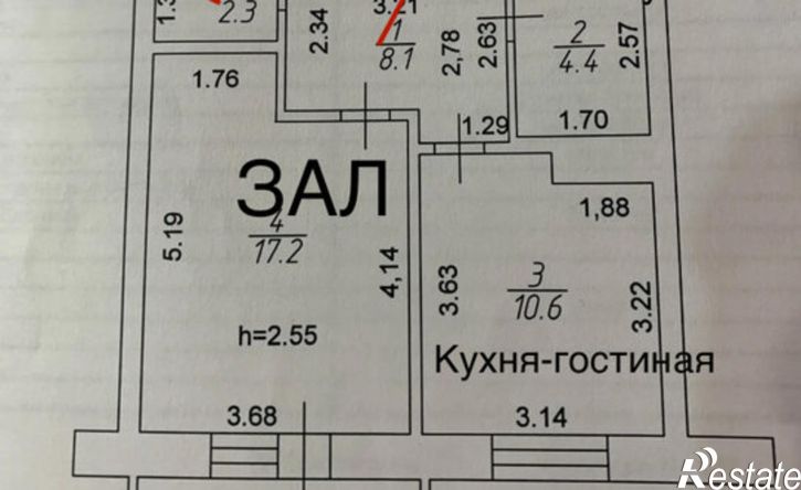 1-комн квартира Республика Татарстан (Татарстан), Казань, Крутая улица, 2
